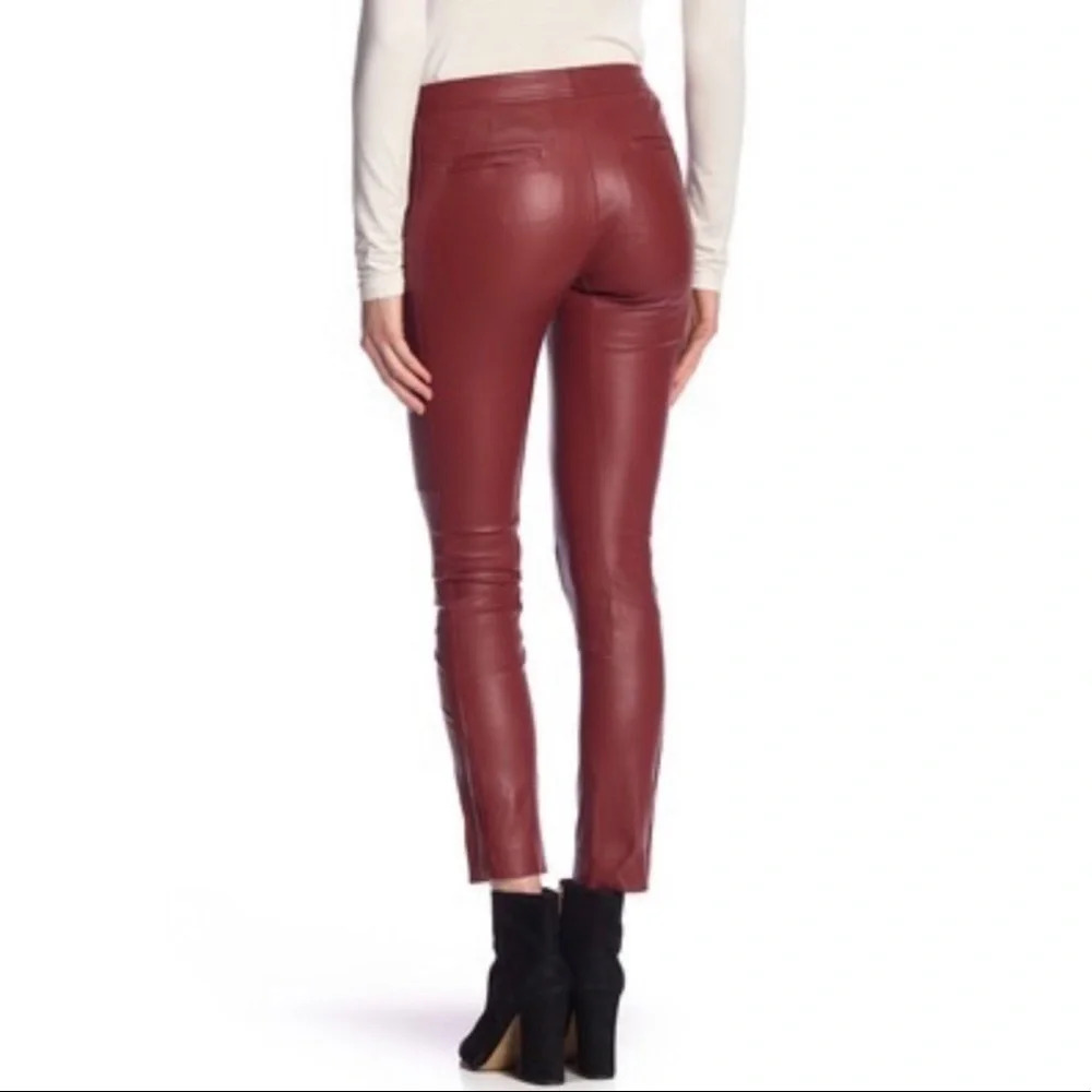Theory tuscan red leather pants ✨💫